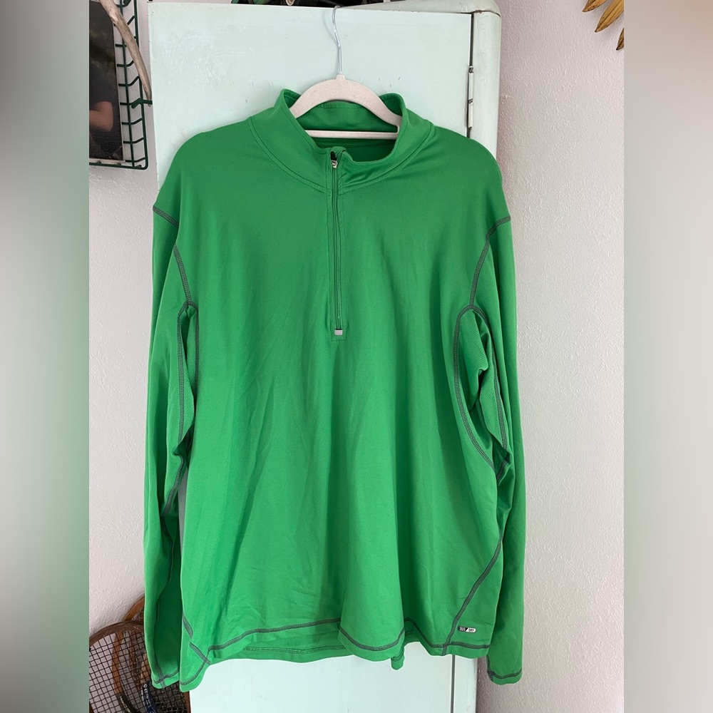 Champion 1/4 Zip, Green,Long sleeve, Size Large